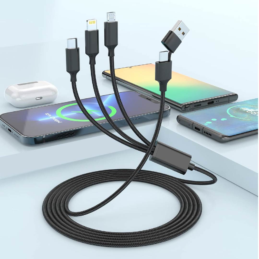 2 in 3 Gripy Nylon Braided Super Fast Charging Cable - Gadget Vista